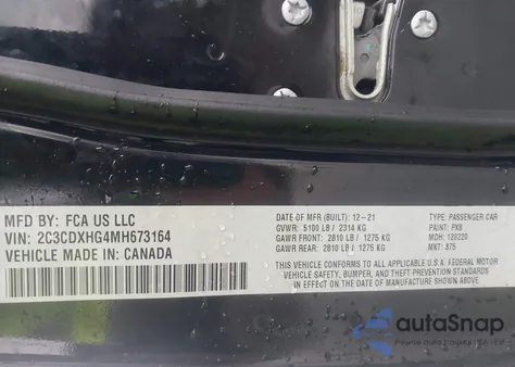 2021 Dodge Charger Gt Rwd from USA, damaged, VIN 2C3CDXHG4MH673164